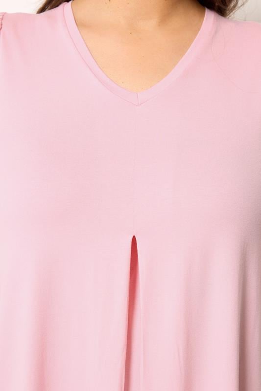YOURS Plus Size Pink Pleated Front Swing Top | Yours Clothing 4