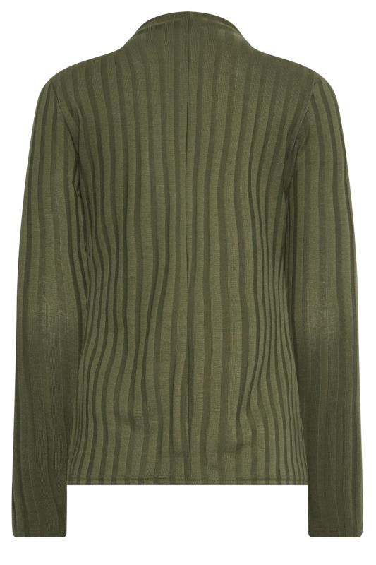 LTS Tall Women's Khaki Green Ribbed High Neck Top | Long Tall Sally 7