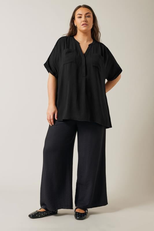 EVANS Plus Size Black Overhead Utility Shirt | Evans 2