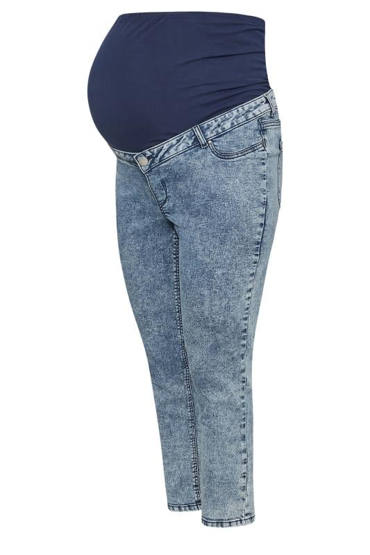 BUMP IT UP MATERNITY Plus Size Bleach Blue Mom Jeans | Yours Clothing  4