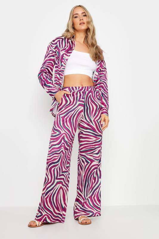 LTS Tall Women's Purple Zebra Print Wide Leg Trousers | Long Tall Sally 2