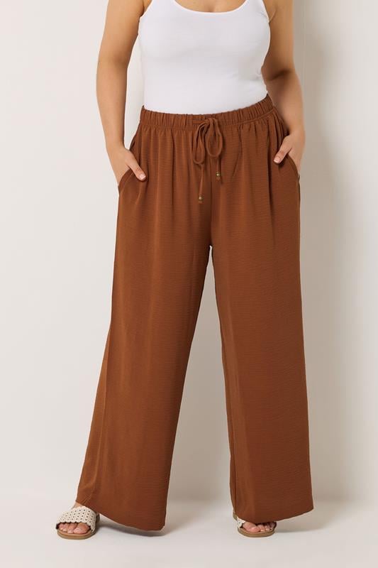  YOURS Curve Burnt Orange Wide Leg Trousers