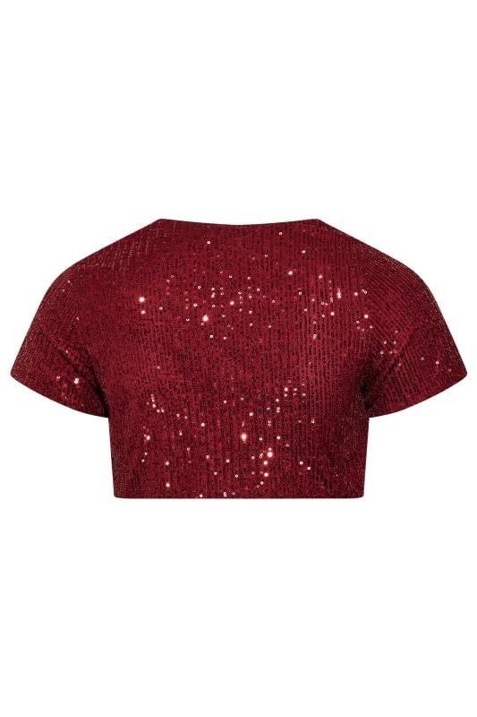Plus Size YOURS LONDON Red Sequin Embellished Shrug Cardigan | Yours Clothing 7