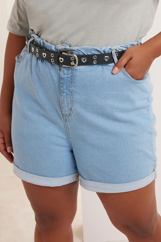 Black Eyelet Heart Detail Belt | Yours Clothing 1