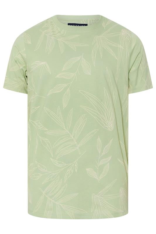 BadRhino Big & Tall Sage Green Leaf Printed T-Shirt | BadRhino 7