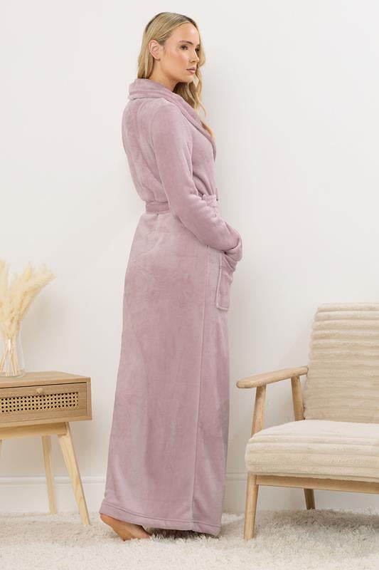 LTS Tall Light Pink Shawl Collar Maxi Dressing Gown | Long Tall Sally 4