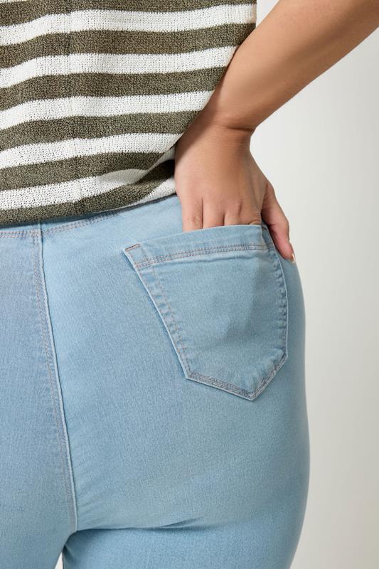 YOURS Plus Size Light Blue Cropped JENNY Jeggings | Yours Clothing  4