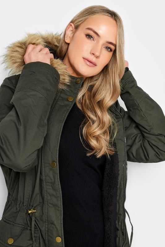 LTS Khaki Faux Fur Trim Parka | Long Tall Sally 4