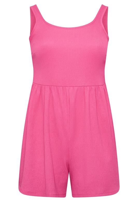 YOURS Plus Size Hot Pink Playsuit | Yours Clothing 5