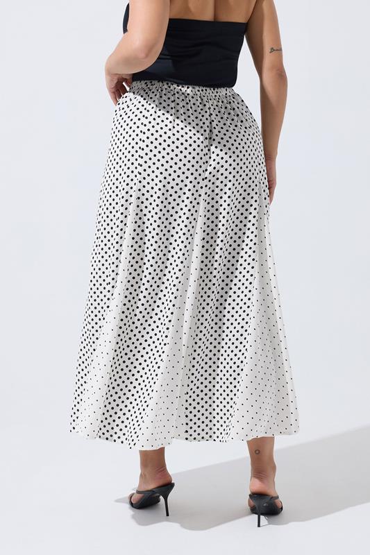 LIMITED COLLECTION Plus Size White Polka Dot Skirt | Yours Clothing 2
