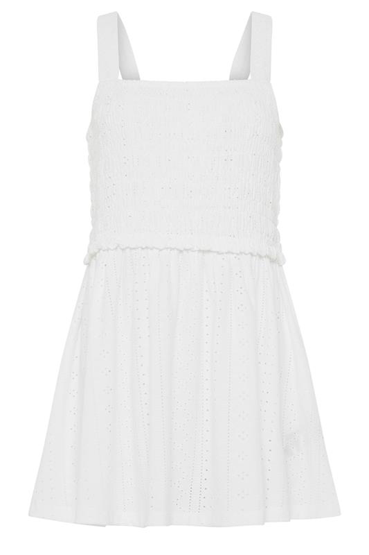 YOURS Plus Size White Broderie Anglasie Vest Top | Yours Clothing 5