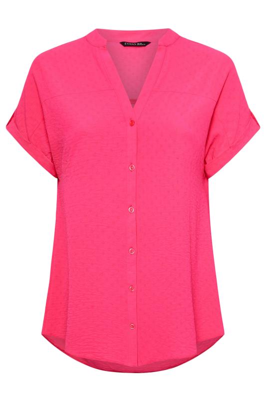 EVANS Plus Size Pink Short Sleeve Blouse | Evans 5