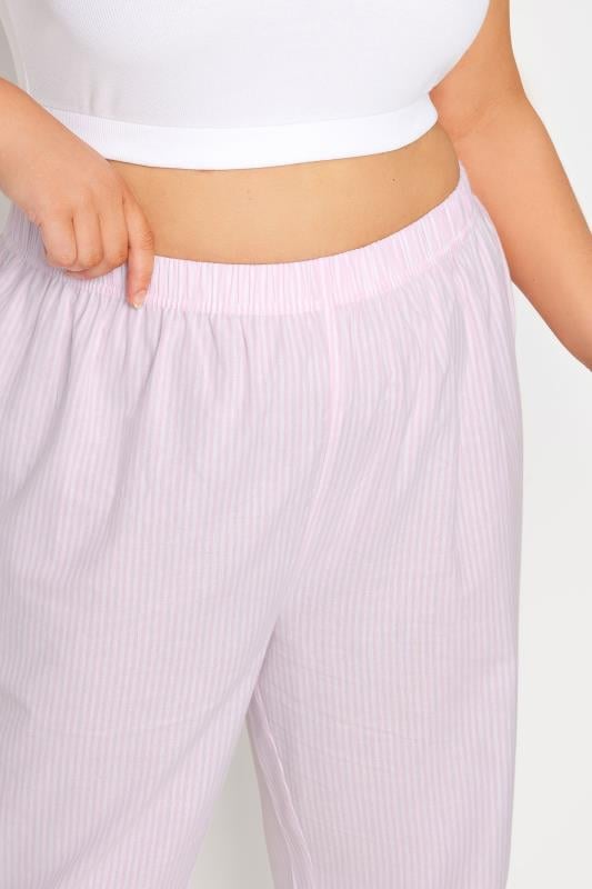 YOURS Plus Size Pink Stripe Pyjama Bottoms | Yours Clothing 6