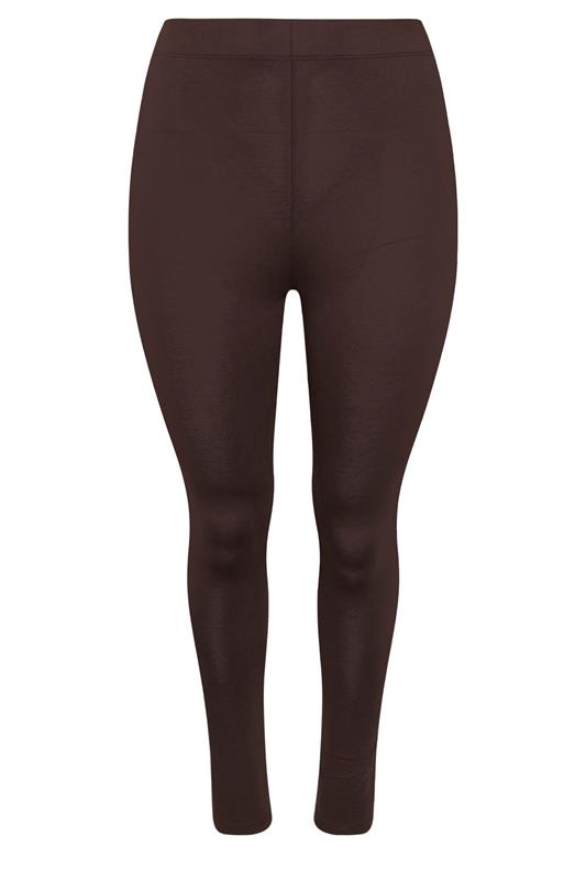 YOURS Plus Size Chocolate Brown Leggings | Yours Clothing  4