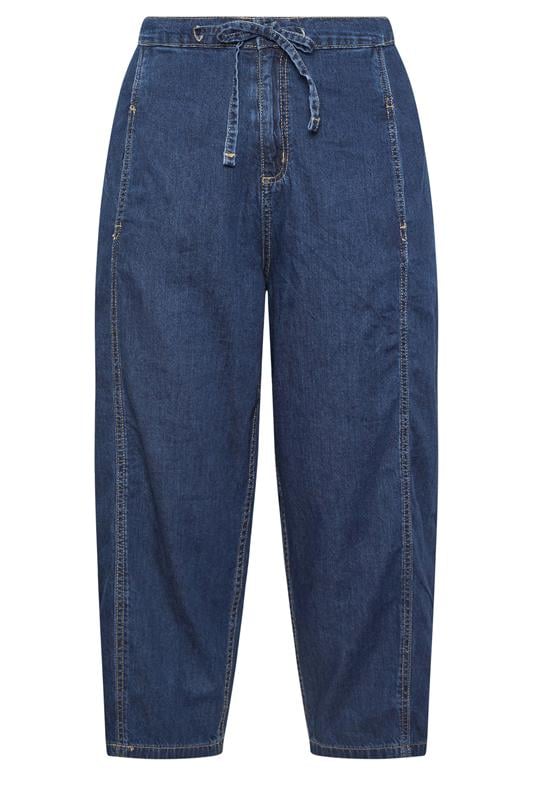 YOURS Plus Size Mid Blue Crop Barrel Jeans | Yours Clothing 5
