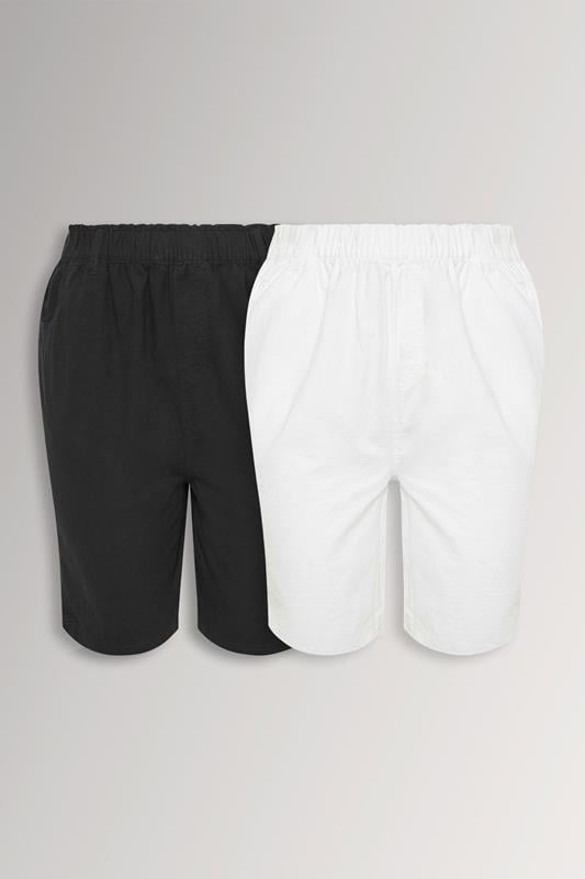 YOURSET 2 PACK Curve Black & White Cool Cotton Shorts