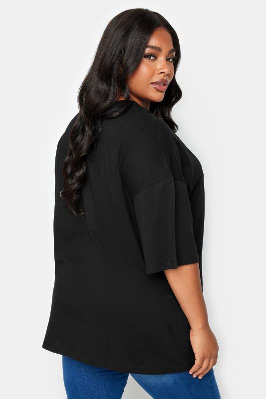 Plus Size Black Oversized Boxy T-Shirt | Yours Clothing 3