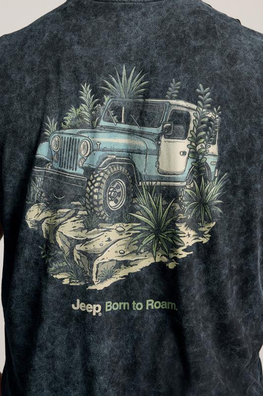 BadRhino Big & Tall Black Acid Wash 'Jeep' Graphic Vest | BadRhino 4