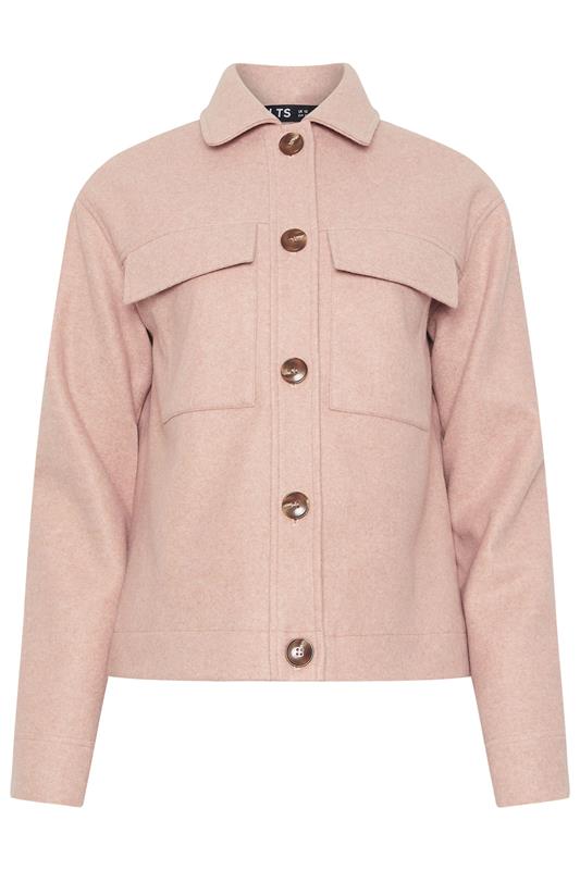 LTS Tall Light Pink Brushed Button Trucker Jacket | Long Tall Sally 6