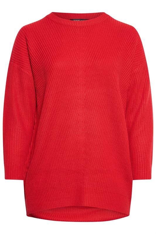 YOURS Plus Size Red Essential Knitted Jumper | Yours Clothing 7