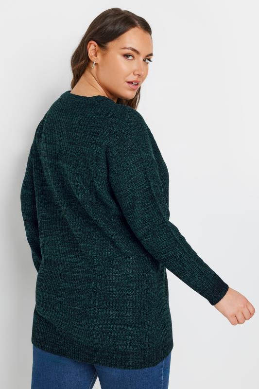 YOURS Plus Size Essential Dark Green Knitted Jumper | Yours Clothing 3