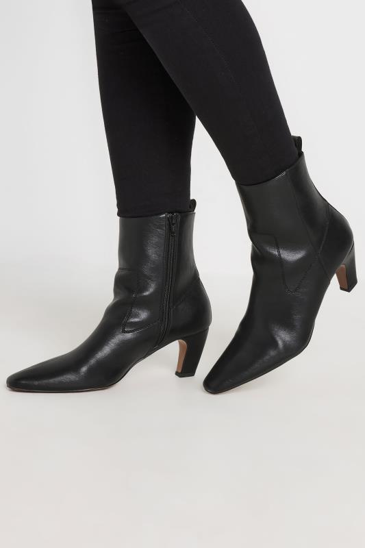 LTS Black Heeled Ankle Boot In Standard Fit | Long Tall Sally 2