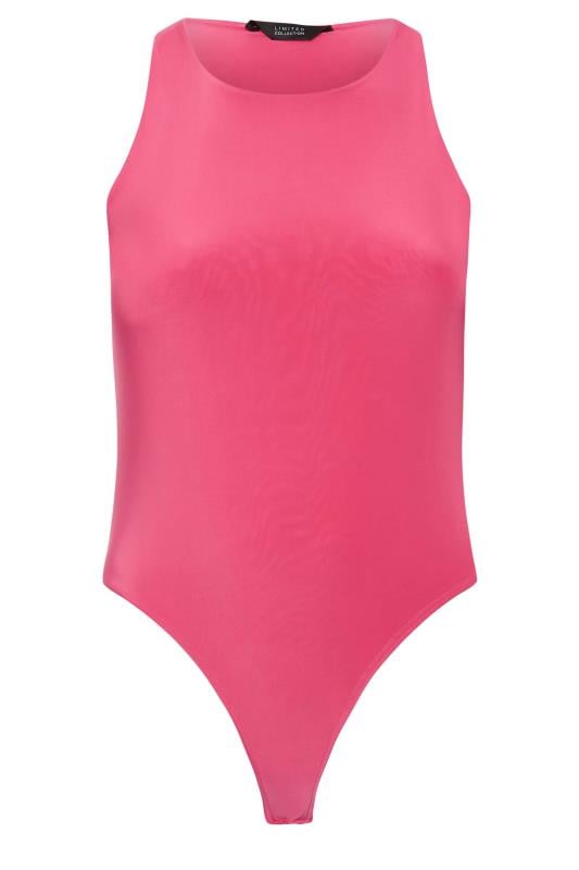 LIMITED COLLECTION Curve Plus Size Pink Racer Bodysuit | Yours Clothing  7