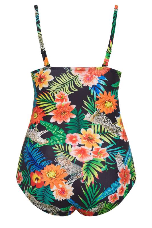 YOURS Plus Size Black Tropical Print Swimsuit | Yours Clothing 11