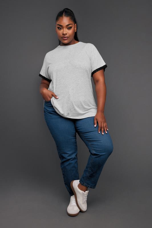 YOURS Plus Size Mid Blue Mom Jeans | Yours Clothing 2