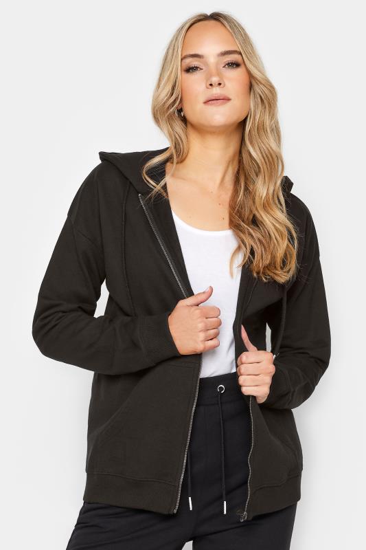 LTS Tall Women's Black Zip Through Pocket Hoodie | Long Tall Sally  2