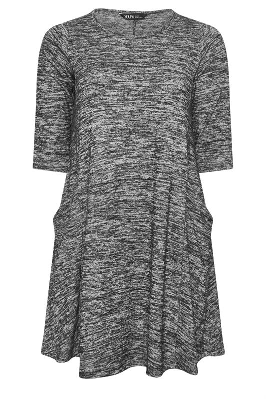 YOURS Plus Size Grey Drape Pocket Dress | Yours Clothing 5
