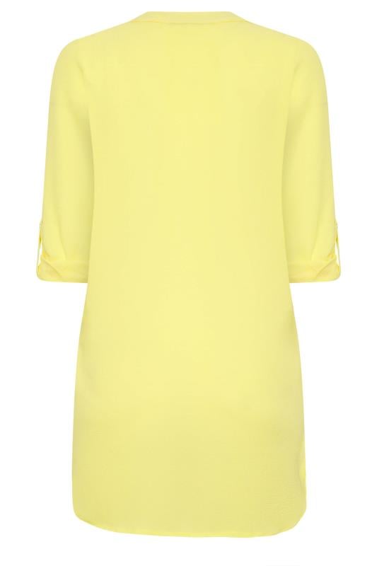 M&Co Yellow Statement Button Tab Sleeve Blouse | M&Co 7