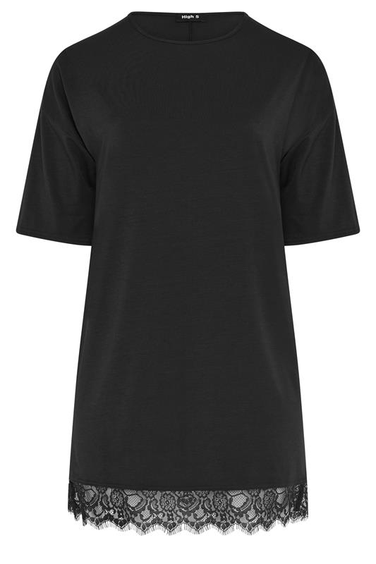 LIMITED COLLECTION Plus Size Black Lace Trim Mini Dress | Yours Clothing 5