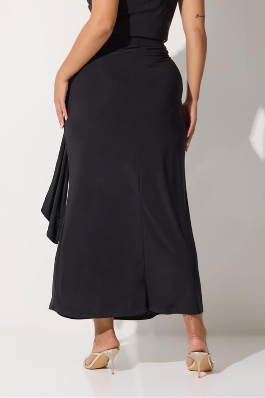 LIMITED COLLECTION Plus Size Black Tie Maxi Skirt | Yours Clothing 4