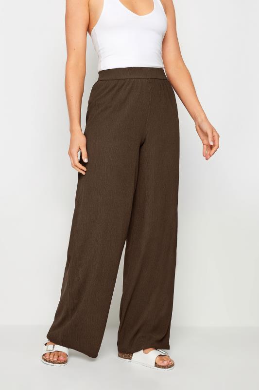 LTS Tall Women's Black Textured Wide Leg Trousers | Long Tall Sally  3