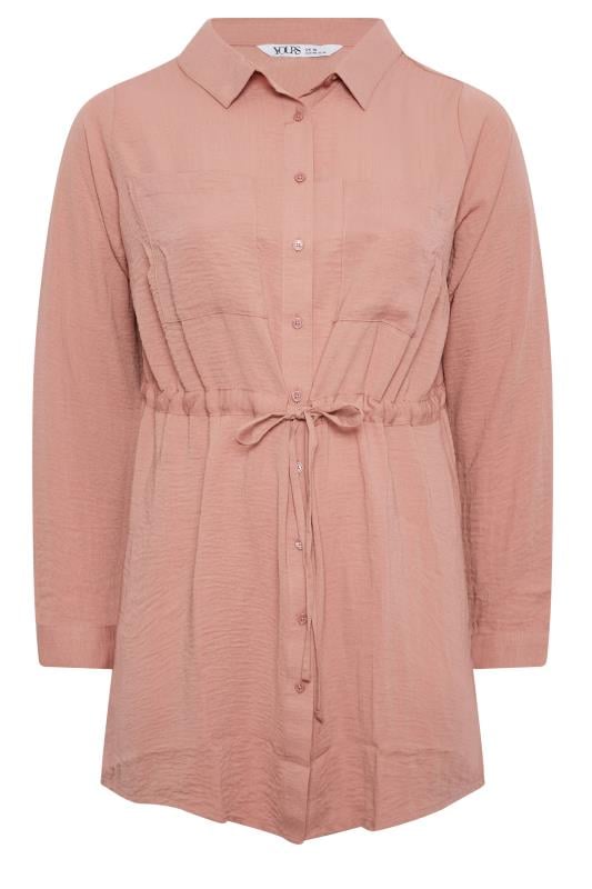 YOURS Curve Plus Size Pink Utility Tunic Shirt | Yours Clothing  7