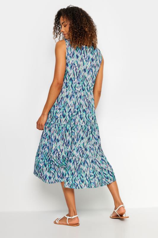 M&Co Blue Ikat Print Sleeveless Midi Dress | M&Co 3