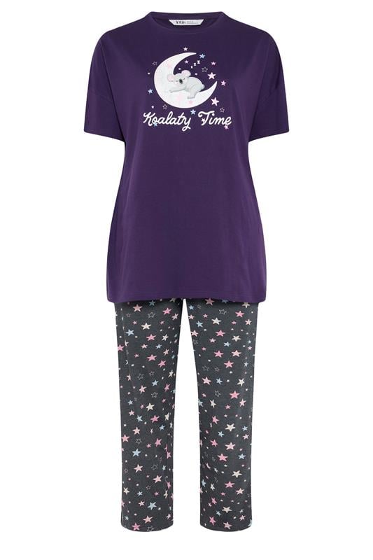 YOURS Plus Size Purple 'Koalaty Time' Pyjama Set | Yours Clothing 5
