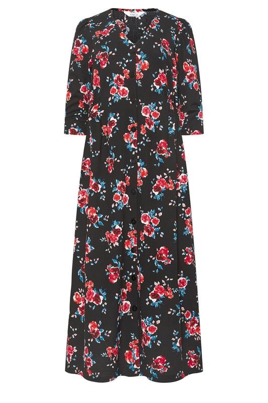  M&Co Black Floral Midi Tea Dress