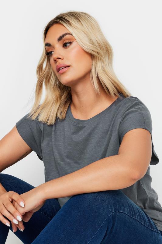 YOURS Plus Size Grey Crew Neck T-Shirt | Yours Clothing 4