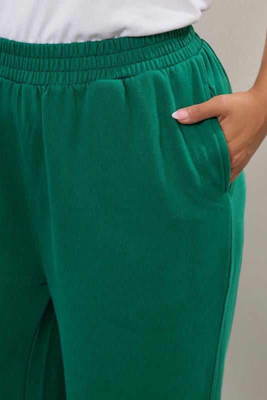 YOURS Plus Size Green 'LA' Wide Leg Joggers | Yours Clothing 5