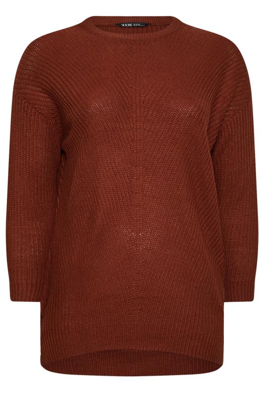 YOURS Plus Size Essential Burnt Orange Knitted Jumper | Yours Clothing 5