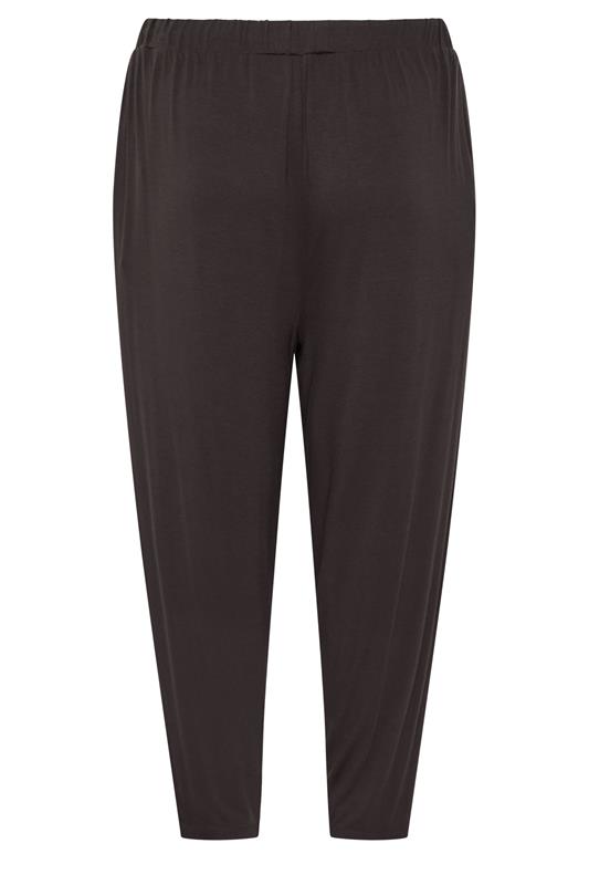 YOURS Plus Size Brown Wide Leg Seam Joggers | Yours Clothing 6
