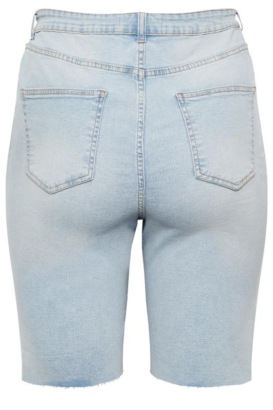 YOURS Curve Plus Size Light Blue Bermuda Shorts | Yours Clothing  7
