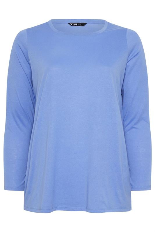 YOURS Plus Size 3 PACK Green & Blue Long Sleeve T-Shirts | Yours Clothing  12