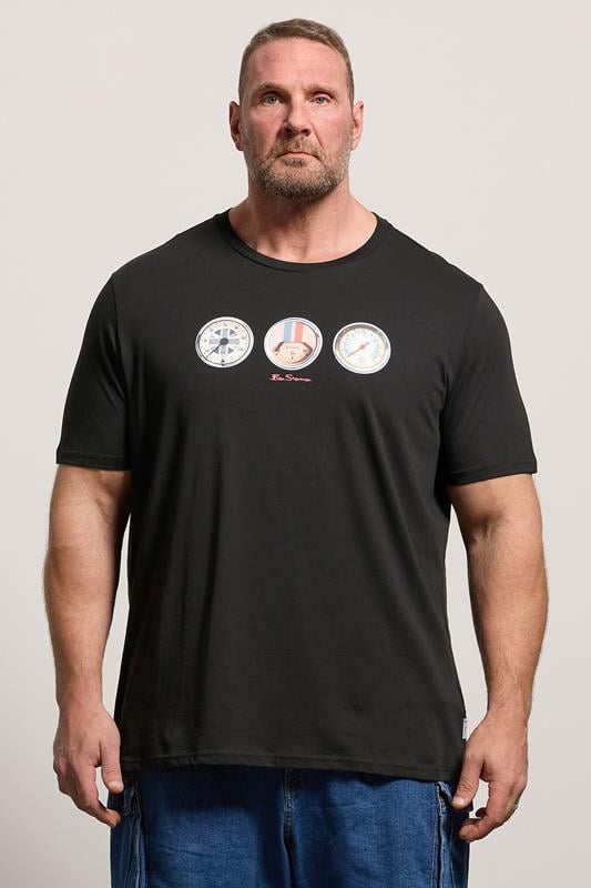  Ben Sherman Big & Tall Black Speed Graphic T-Shirt