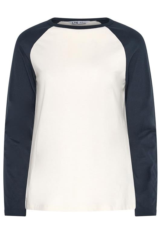 LTS Tall Women's Navy Blue & White Raglan Cotton T-Shirt | Long Tall Sally 5