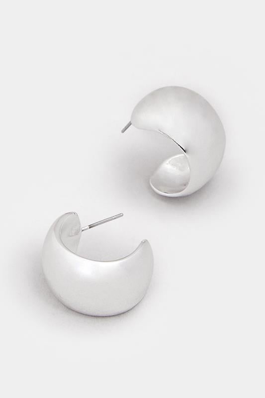  Yours Silver Tone Polished Curve Stud Earrings