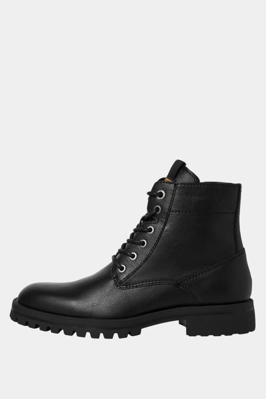 JACK & JONES Big & Tall Black Faux Leather Boots | BadRhino  3