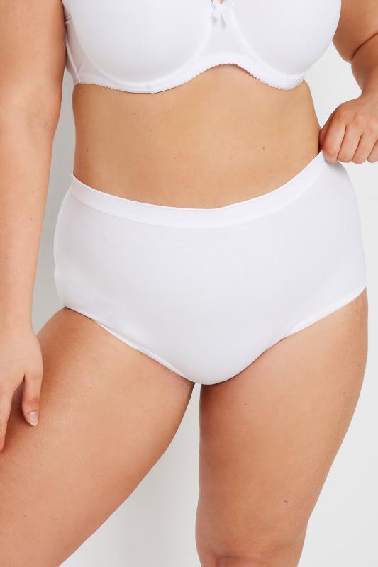 YOURS Plus Size 5 PACK White Stretch Full Briefs | Yours Clothing  3